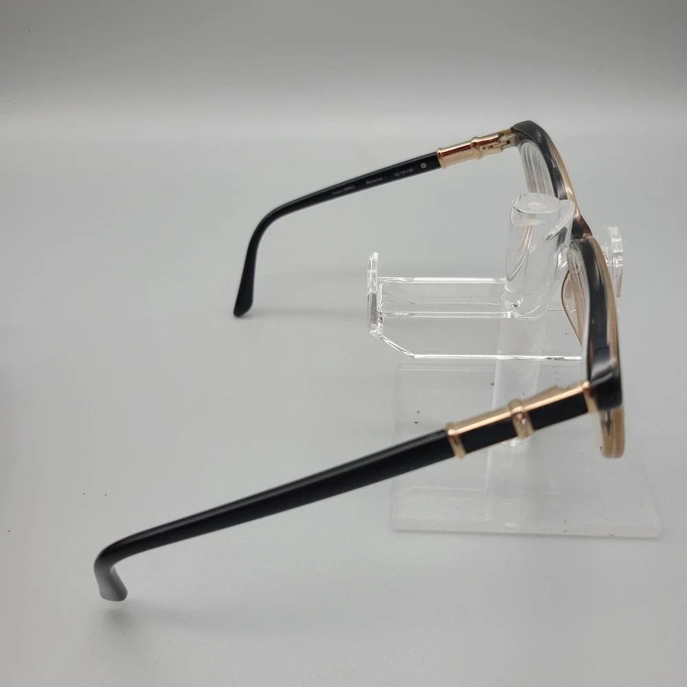Badgley Mischka Berenice Brown Gradient Eyeglass Frames 52-15-135 Gold Detail